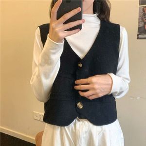 Trui Vest Vrouwen Cropped V-hals Eenvoudige Kleurrijke Dunne Chic Uitloper Gebreide Populaire Casual Zoete Meisjes Alle-Match Ulzzang Comfort