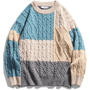 Dark Icoon Patchwork Pullover Heren Trui Truien Oversized Trui Mannen Paar Kleding