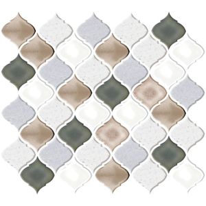 10Pcs 2020Premium Schil En Stok Tegel Backsplash, Arabesque Zelfklevende Wandtegels, stok Op Backsplash Voor Keuken & Badkamer