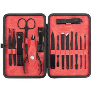 Rvs Zwart Nagelknipper Set Nagelknipper 15 Sets Nagelknipper Manicure Gereedschappen Beauty Set Nail Schaar Gereedschap