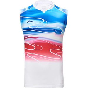 Li-Ning Mannen Badminton Serie Tank Nationale Team Versie Vest OP DROGE Mouwloze Ademende Voering Sport Tops AVSP095 MBS089