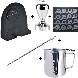 Siliconen Koffie Mat Rvs Handvat Oor Cup Melkkan Pull Bloem Cafe Aluminium Koffie Sabotage