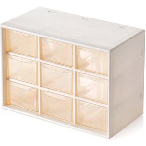 9 Grid Jewelry Storage Box Drawer Cosmetic Organizer Earrings Necklace Stationery Storage Multi-function Plastic Box Office