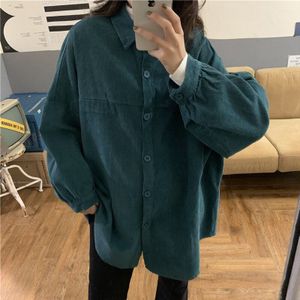 Alien Kitty Uitloper Oversized Corduroy Overhemd Jas Vrouwen Tops Blouses Losse Casual Blusas Jassen Koreaanse Camisas Mujer