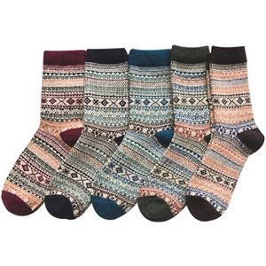 5 Pairs Warm Lichtgewicht Comfortabele Etnische Duurzaam Herbruikbare Wollen Sokken Sokken Sprots Sokken Man Borfriends