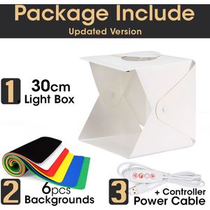Folding Photo Studio Light Box Mini Photobox Softbox Met Led Lamp Fotografie Desktop Lightbox Achtergrond Draagbare