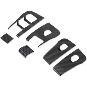 6 Stuks Auto Innerlijke Venster Schakelpaneel Helder Carbon Fiber Patroon Cover Trim Decoratie Voor Tesla Model 3