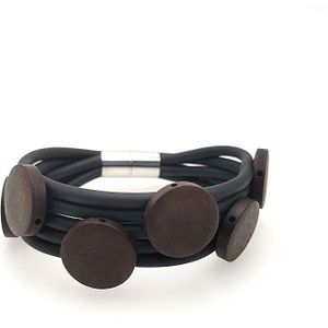 Yd & Ydbz Handgemaakte Lederen Armbanden Voor Vrouwen Bedelarmband Rubber Hout 9 Kleur Punk Sieraden