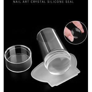 3.1Cm Siliconen Transparante Nail Art Stamping Kit Alles Voor Manicure Plaat Stempel Polish Stencil Template Seal Stamper Schraper