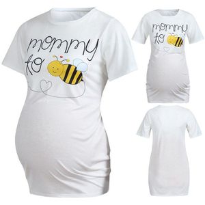 Vrouwen Moederschap Korte Mouwen Cartoon Honeybee Tops Zwangerschap Clropa mujer Kleding Voor Zwangere Vrouwen borstvoeding D4
