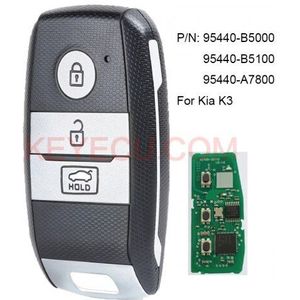 Keyecu Keyless-Go Smart Afstandsbediening Sleutelhanger 3 Knop 433Mhz 8A Chip Voor Kia K3 P/N: 95440-B5000/95440-B5001/95440-A7800