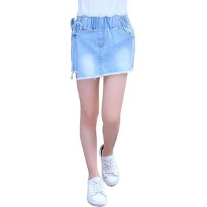 Koreaanse Stijl Zomer Meisjes Shorts Hoge Taille Denim Shorts Onder Rok Met Shorts Voor Kinderen Geplooide Rok-Shorts
