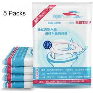 5 Pack Wc Stoelhoezen Wegwerp Hygiënische Papier Voor Reizen Sanitaire Flushable