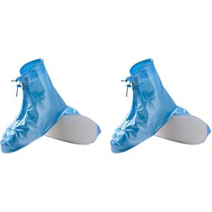 2 Paar High-Top Waterdichte Antislip Schoenen Laarzen Regen Laarzen Cover Outdoor Volwassen Schoenen Waterdicht Beschermende cover