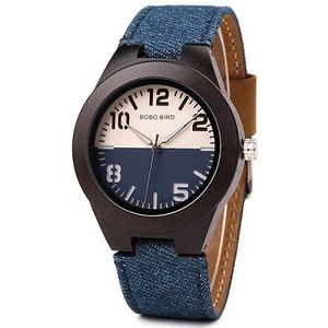 Bobo Vogel Houten Mannen Vrouwen Horloges Liefhebbers Quartz Horloges Grote In Woodn Box W-R29