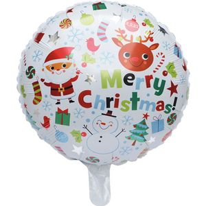 5 Pcs Kerst Decoratie Ballonnen, Santa Sneeuwpop Ronde Ballonnen, Kerst Party Helium Vliegende Ballonnen