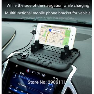 Auto accessoires auto telefoon houder USB opladen siliconen mat tijdelijke parking nummerplaat voor polo tiguan golf 7 6 passat b6 b5