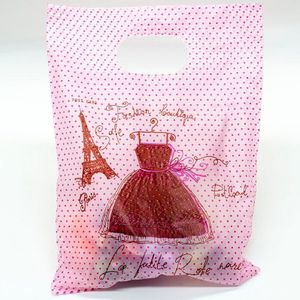100pcs 15*20cm Mooie Plastic Jewelry Verpakking Carrier Zakken Handvat Voor Boutique Winkelen