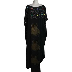 Vintage Moslim Jurk Vrouwen Afrikaanse Gewaad Diamant Plus Size Vleermuis Mouw Maxi Hijab Jurken Islamitische Kleding Abaya Marokkaanse Kaftan