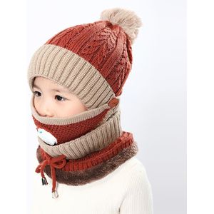 3 In 1 Kids Gebreide Sjaal Hoed Gezichtsmasker Set Met Ademhalingsautomaat Winter Warm Zacht Voor Kinderen Outdoor meisjes Jongens Winter Hoed