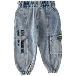 Lente Jongens Jeans Casual Broek Denim Jongen Kids Broek Trendy Brief Side Pocket Cargo Broek Herfst Kinderen Jeans 4-12 Jr