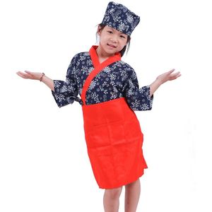 1 lot (appron, hoed, top) kids Japanse food service uniform kinderen sushi kleding cosplay uniform
