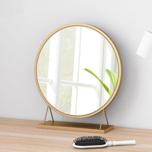 Cosmetische Spiegel Desktop Grote Ronde Make-Up Spiegel Nordic Kaptafel Spiegels Home Slaapkamer Eenvoudige Stijl Slaapzaal Specchio
