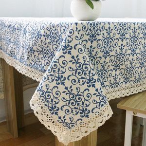 Retro Blauw En Wit Porselein Chinese Klassieke Katoen En Linnen Tafelkleed Tafelkleed Voor Boiler Koelkast Nachtkastje