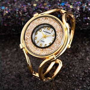Bayan Kol Saati Top Brand Luxe Goud Vrouwen Crystal Horloges Mode Toevallige Dames Armband Horloge Vrouwelijke Klok Reloj Mujer