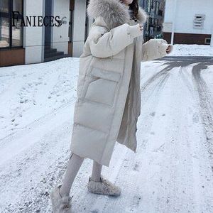 2022 Winter Vrouwen Verdikte Lange Jas Casual Losse Furry Hooded Stevige Dikke Warme Sneeuw Jas Verlengd Mode Trend jas