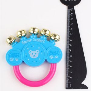 6Pcs Jingle Bell Plastic Handvat Bear Patroon Rvs Muziek Instrument Slee Bel Voor Kinderen Baby