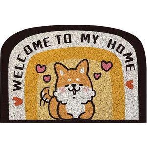 Hond Cartoon Zand Schrapen Deur Entree Shiba Welkom Mat Hal Bad Antislip Tapijt Stofverwijdering Tapijt Draad Lus Voetzool Deurmat
