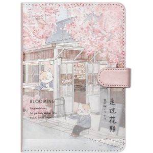 A5 Leuke Creatieve Japanse Kat Notebook Lederen Cover Planner Agenda Kleurenpagina Bindmiddel Dagboek Schoolbenodigdheden