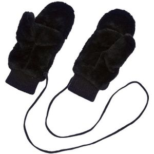 1 Paar Effen Kleur Winter Handschoenen Voor Vrouwen Dames Meisjes Dikke Warme Outdoor Handschoenen Wanten Vrouwelijke Plus Pluche wanten