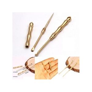 Draagbare Multifunctionele Oor Lepel Tandenstoker Combinatie Puur Messing Tandenstoker Oor Lepel Sterker dan Dental Floss Tool