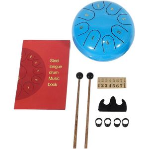 Tong Drum 8 Notes 6 Inches Chakra Drum Staal Percussie Gewatteerde Reistas En Hamers Blauw