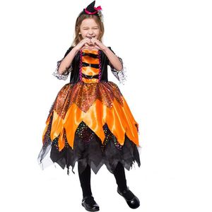 Fantasia Heks Kostuum Meisjes Kids Halloween Carnaval Dark Night Fly Heks Cosplay Fancy Dress Outfit