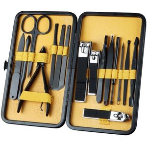 16Pcs Manicure Snijders Nagelknipper Set Rvs Manicure Pedicure Nagels Reizen Kit Cuticle Remover Kit