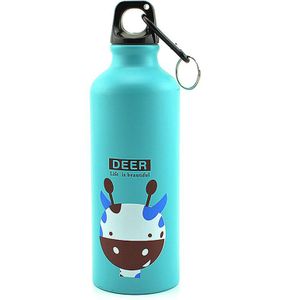 1x Roestvrij Staal Water Fles 500Ml Fiets Cartoons Water Bottle Fietsen Camping Outdoor Sport Aluminium