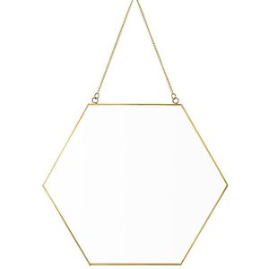 Strongwell Moderne Eenvoud Gouden Geometrische Make-Up Spiegel Nordic Messing Zeshoekige Spiegels Badkamer Opknoping Thuis Wanddecoratie