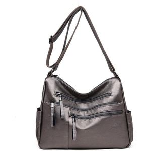 Multi-Pocket Vrouwelijke Schoudertassen Goede Leer Vrouwen Crossbody Messenger Bag Dagelijks Draagbare Dames Handtas