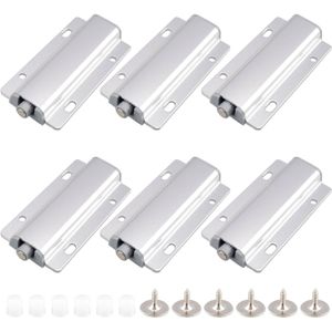 6Pcs Kast Kledingkast Aluminium Kast Keuken Kast Soft Close Push Open Amortisseur Magnetische Touch Latch Deur Vangsten