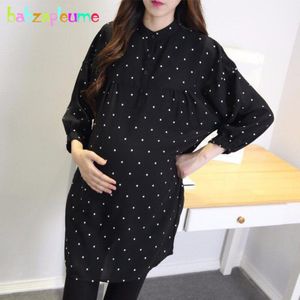 Lente Moederschap Zwangere Jurken Voor Vrouwen Kleding Plus Size Mode Chiffon Losse Dot Zwangerschap Jurk Elegante BC1439