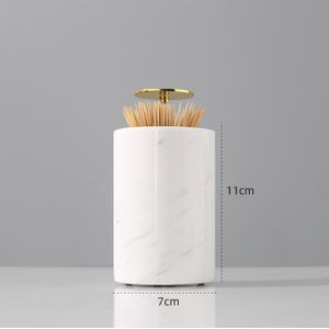 Marmeren Tandenstoker Dozen Draagbare Ronde Wattenstaafje Opslag Potten Huishoudelijke Squeeze Tandenstoker Opslag Containers Decoratie