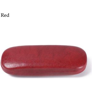 1 Pc Unisex Lederen Brillenkoker Harde Frame Waterdichte Lenzenvloeistof Case Draagbare Readingglasses Doos Effen Kleur Spektakel Gevallen