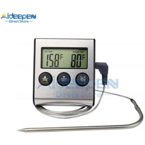 LCD Digital Oven Thermometer Kitchen Food Cooking Meat BBQ Probe Thermometer With Timer Water Milk Temperature Cooking Tools