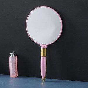 Ronde/Vierkante Make-Up Hand Spiegel Met Handvat Europese Stijl Retro Schoonheid Spiegel Draagbare Kleine Vintage Cosmetische Spiegel