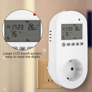 Elektronische Digitale LCD Display Socket Switch EU Plug Keuken Outlet Verwarming Thermostaat Draadloze Temperatuur Socket 200-240V