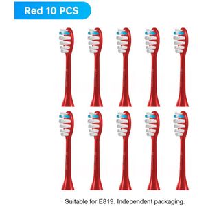 10 Pcs Opzetborstels Voor E819 E810 EC810 Ultrasone Elektrische Tandenborstel Zachte Haren Nozzles Met Verzegelde Verpakking