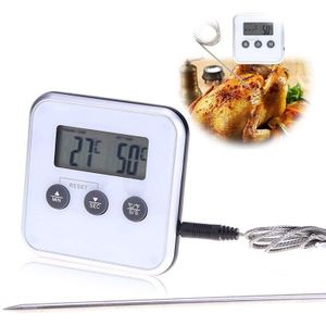 Keuken Digitale Bbq Voedsel Thermometer Timer Bak Grill Voedsel Vlees Melk Temperatuur Meter Gauge Met Probe Koken Bbq Thermometer